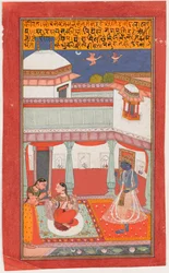 Krishna és Radha egy Sakhi-val