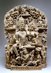 Ravana és Shiva, Hinglajgarh kultúra, i.sz. 1100 (homokkő)