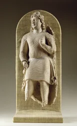 Álló ifjúság vagy Maitreya, Gandhara (stukkó)