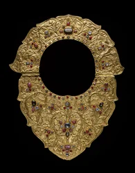 Nyaklánc, Buleleng Regency, Bali, 1890 körül (arany, rubin, zafír és gyémánt)