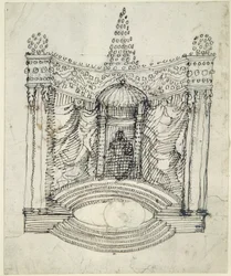 Egy trón (toll és tinta papíron)
