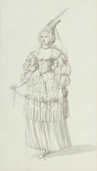 Chloris: alternatív vázlat Henrietta Maria számára, 1631 körül (toll és tinta papíron)