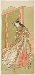 A színész, Nakamura Noshio I, mint a harmadik hercegnő (Nyosan no Miya) a Fuki Kaete Tsuki mo Yoshiwara című darabban (Rethat Roof: The Moon is Shines Over the Yoshiwara Pleasure District), amely a Morita Színházban szerepel a tizenegyedik Mo első napjától