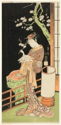 Segawa Chrysanthemum Woman Ii, mint tigris a parton, éjszaka Wakamatsu, perforálva a Te Nakamura első kapujánál, 1769