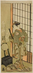 A színész Segawa Kikunojo II, mint Hitomaru hercegnő (Hitormaru Hime) (?) a Soga Moyo Aigo no Wakamatsu (?) című darabban, amelyet a Nakamura Színházban (?) mutattak be az első hónapban, 1769 (?)