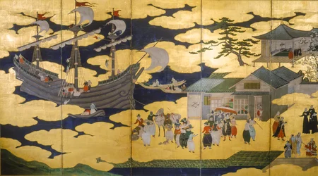 Szamurájok- Namban Byobus- Déli barbárok- Egy portugál hajó belép egy japán kikötőbe..., 2005 (fénykép)