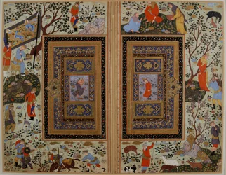 Dupla oldal. Irán, Iszfahán, 17. század eleje...