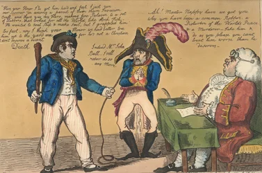 Pelenka kócban, 1803 (kézzel színezett rézkarc)