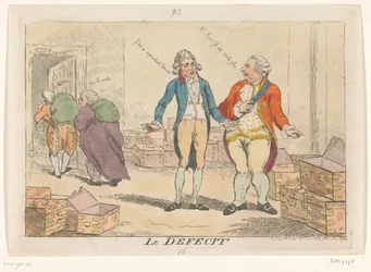 Gúnyrajz a francia pénzügyi válságról, 1788. Le Deficit (a tárgyon szereplő cím)