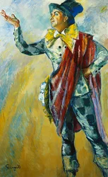 Karl Gerhard portréja, mint Thesbis, teljes hosszában állva