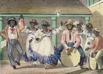 Francia díszlet-lányok, 7. tábla a „Sketches of Character...”-ből, 1838 (színes litó)
