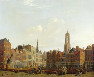Utrecht városháza híd és környéke