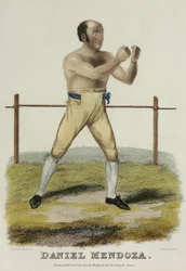 Daniel Mendoza, P. Roberts metszete, 1822-ben megjelent (színes metszet)