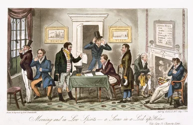 Reggel és rossz hangulatban – Jelenet egy bezárt házban, Charles Molloy Westmacott (1788-1868) „Az angol kém” című művéből, London, 1825