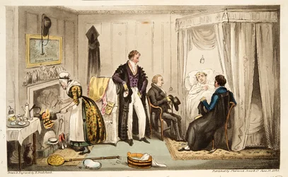 Tom Echo, aki a Headington-lázban vagy egy oxonban élt a fal közelében, az angol kémből, London, 1824 (kézzel színezett metszet)