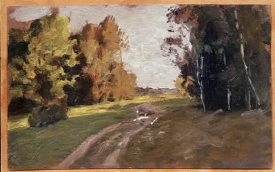 Este ösvény az erdőben. (Este, ösvény az erdőben). Izsák (Izsák) Iljics Levitan (1860-1900) festménye, olaj, vászon