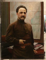 Grigory Ordjonikidze - Grigorij (Sergo) Ordzsonikidze (1886-1937) portréja - Brodszkij, Isaak Izrailevich (1884-1939) - 1929 - Olaj, vászon - Állami Központi Hadmúzeum, Moszkva