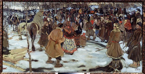 A bojárok (boiard, boiar), orosz arisztokraták ideje. (A bojár korszak). Isaak Izrailevich Brodsky (Brodsky) festménye (1884-1939). Olajfestmény