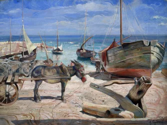 "A Capri szigete" Isaac Brodsky (Brodski) festménye (1884-1939) 1929 Regionális Művészeti Múzeum, Berdyansk