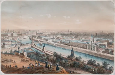 Panorámás kilátás Moszkvára, 1820-as évek