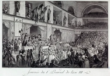 Francia forradalom: Az éhség elleni néplázadás napja a III. év I. parterén (1795.05.20): a lakosság megszállta a konventet, és lemészárolta Jean Bertrand Feraud (1759-1795) képviselőt, aki az ellátásért volt felelős. párizsiak, akik op