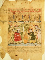 Ms. Arabe 2964 fol.5 Jelenet Theriac traktátusából Galien után, 1217