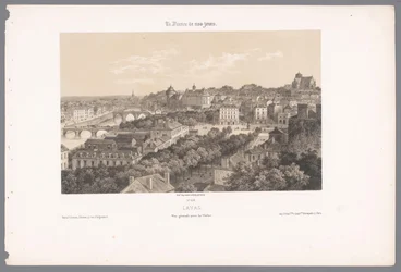 Laval kilátás a viaduktról Laval. Vue générale prize du Viaduc (cím a tárgyon) Kortárs Franciaország (sorozat címe) La France de nos jours (sorozat címe a tárgyon)