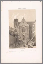Kilátás a lavali Sainte-Trinité székesegyházra láva. Façade de la Cathédrale (cím a tárgyon) Kortárs Franciaország (sorozat címe) La France de nos jours (sorozat címe a tárgyon)