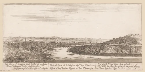 Kilátás Lyonra a karthauzi kolostorból Veue de Lyon de la Maison des Peres Chartreux (cím a tárgyon)