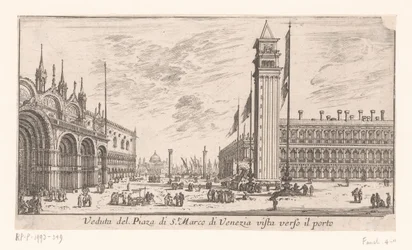 Kilátás a velencei Szent Márk térre Veduta del Piazza di St. Marco di Venezia vista verso il porto (cím a tárgyon) Róma és Velence kilátásai (sorozat címe) Vues de Rome et de Venise (sorozat címe)