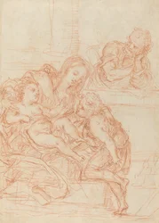 Madonna és gyermeke Szent Jánossal és Józseffel [recto]