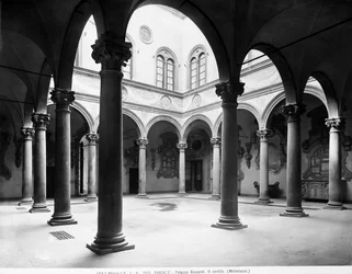 A Palazzo Medici Riccardi udvara, Firenze, Olaszország, 1890 körül (f/w fotó)