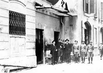 A Fasiszta Párt első székhelye Milánóban a Via Paolo da Cannobio-n. SD. 1920-as évek.