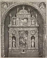 Oltár a St Cita templomban, Antonello Gagini, Palermo, Olaszország, metszet G Cavallotti rajzából, L