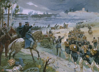 Róma elfoglalása a Porta Pia áttörésén keresztül 1870. szeptember 20-án, illusztráció a Risorgimento történetét bemutató albumból, amely a Talmone csokoládéhoz készült, 19. század végén