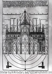 Milánói dóm terve, Vitruvius De Architectura illusztrációja, Como, 1521