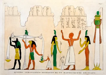 Részlet egy egyiptomi hieroglif kéziratból, amelyet Dominique Vivant, Baron de Denon (1747-1825) vésett