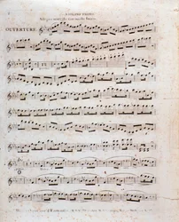 Carl Maria von Weber (litho) „Euryanthe” című operájának kotta első oldala hegedűre