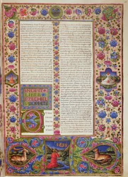 Fol.56r Ezékiel könyvének nyitása, a Borso d