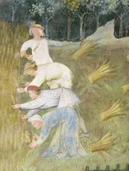 Búza betakarítás, részlet (freskó)