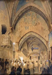 A Sacro Speco belseje, Subiaco, Olaszország (wc papíron)
