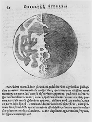 A Hold térképe, illusztráció Galileo Galilei Sidereus Nuncius című művéből, 1610