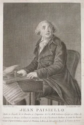 Giovanni Paisiello (1782-1840) portréja, metszett Vincent Aloja