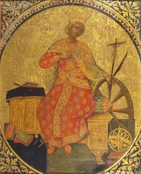Alexandriai Szent Katalin (tempera és aranylevél a panelen)