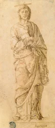 Szent János evangélista, vagy Giovanni Bellininek (kb. 1430-1516) vagy Andrea Mantegnának (1430-1516) tulajdonítják (toll és tinta papíron)