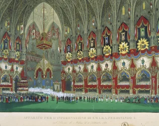 I. Ferdinánd megkoronázása a milánói székesegyházban, 1838. 09. 06.