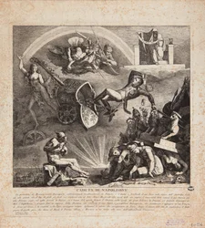 Napóleon bukása – Karikatúra Olaszország bukásáról, 1814