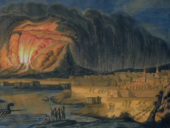A Vezúv kitörése Nápoly közelében, 1815 körül
