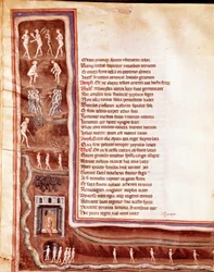 Látvány az alvilágról, szereplők és szörnyek, vándor lelkek az alvilág köreiben, Seneque illusztrációja Dühös Herkuleshez (miniatűr)