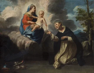 Szűz Mária és gyermeke Szent Dominikussal (olaj, vászon)